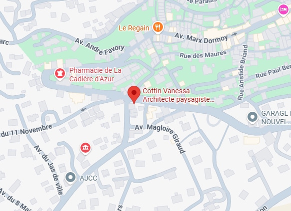 Plan de La Cadière-d'Azur : Localisation de Cottin Vanessa Carte de La Cadière-d'Azur montrant l'emplacement de Cottin Vanessa, une pharmacie et l'avenue Magloire Giraud.